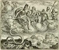 An illustration from Vorstelijcke warande der dieren : waer in de zeden-rijcke philosophie, poëtisch, morael, en historiael, vermakelijck en treffelijck wort voorgestelt : mit exempelen uyt de oude historien, in prose : ende uytleggingen, in rijm verklaert (1682)