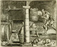 An illustration from Vorstelijcke warande der dieren : waer in de zeden-rijcke philosophie, poëtisch, morael, en historiael, vermakelijck en treffelijck wort voorgestelt : mit exempelen uyt de oude historien, in prose : ende uytleggingen, in rijm verklaert (1682)