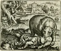 Picture 106 of 128 from Vorstelijcke warande der dieren : waer in de zeden-rijcke philosophie, poëtisch, morael, en historiael, vermakelijck en treffelijck wort voorgestelt : mit exempelen uyt de oude historien, in prose : ende uytleggingen, in rijm verklaert (1682), leaf 219