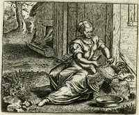 An illustration from Vorstelijcke warande der dieren : waer in de zeden-rijcke philosophie, poëtisch, morael, en historiael, vermakelijck en treffelijck wort voorgestelt : mit exempelen uyt de oude historien, in prose : ende uytleggingen, in rijm verklaert (1682)