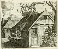 An illustration from Vorstelijcke warande der dieren : waer in de zeden-rijcke philosophie, poëtisch, morael, en historiael, vermakelijck en treffelijck wort voorgestelt : mit exempelen uyt de oude historien, in prose : ende uytleggingen, in rijm verklaert (1682)
