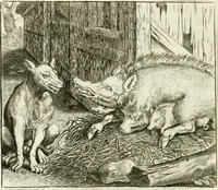 An illustration from Vorstelijcke warande der dieren : waer in de zeden-rijcke philosophie, poëtisch, morael, en historiael, vermakelijck en treffelijck wort voorgestelt : mit exempelen uyt de oude historien, in prose : ende uytleggingen, in rijm verklaert (1682)