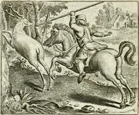 An illustration from Vorstelijcke warande der dieren : waer in de zeden-rijcke philosophie, poëtisch, morael, en historiael, vermakelijck en treffelijck wort voorgestelt : mit exempelen uyt de oude historien, in prose : ende uytleggingen, in rijm verklaert (1682)