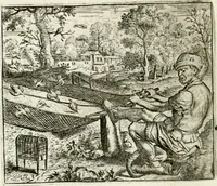 An illustration from Vorstelijcke warande der dieren : waer in de zeden-rijcke philosophie, poëtisch, morael, en historiael, vermakelijck en treffelijck wort voorgestelt : mit exempelen uyt de oude historien, in prose : ende uytleggingen, in rijm verklaert (1682)