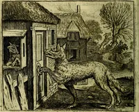An illustration from Vorstelijcke warande der dieren : waer in de zeden-rijcke philosophie, poëtisch, morael, en historiael, vermakelijck en treffelijck wort voorgestelt : mit exempelen uyt de oude historien, in prose (1682)