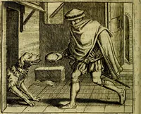 An illustration from Vorstelijcke warande der dieren : waer in de zeden-rijcke philosophie, poëtisch, morael, en historiael, vermakelijck en treffelijck wort voorgestelt : mit exempelen uyt de oude historien, in prose (1682)