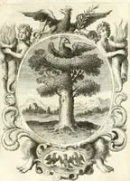 An illustration from Votum unanime Parnassi Salisburgensis deorum judicio et assensu approbatum, dum in celsiss.mum ac rever.mum S.R.I. Principem, Archiepiscopum Salisburgensem &c. &c. electus esset Joannes Ernestus è S.R.I. comitibus de Thun, Episcopus Seccoviensis (1687)