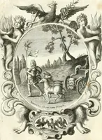 An illustration from Votum unanime Parnassi Salisburgensis deorum judicio et assensu approbatum, dum in celsiss.mum ac rever.mum S.R.I. Principem, Archiepiscopum Salisburgensem &c. &c. electus esset Joannes Ernestus è S.R.I. comitibus de Thun, Episcopus Seccoviensis (1687)