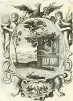An illustration from Votum unanime Parnassi Salisburgensis deorum judicio et assensu approbatum, dum in celsiss.mum ac rever.mum S.R.I. Principem, Archiepiscopum Salisburgensem &c. &c. electus esset Joannes Ernestus è S.R.I. comitibus de Thun, Episcopus Seccoviensis (1687)