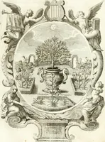 An illustration from Votum unanime Parnassi Salisburgensis deorum judicio et assensu approbatum, dum in celsiss.mum ac rever.mum S.R.I. Principem, Archiepiscopum Salisburgensem &c. &c. electus esset Joannes Ernestus è S.R.I. comitibus de Thun, Episcopus Seccoviensis (1687)