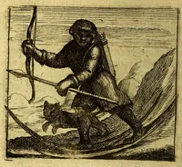An illustration from Voyage des pais septentrionaux : Dans lequel se void [sic] les moeurs, maniere de vivre, & superstitions des Norweguiens, Lappons, Kiloppes, Borandiens, Syberiens, Samojedes, Zembliens, & Islandois, enrichi de plusieurs figures. (1671)