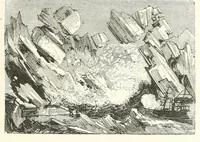 An illustration from Voyages et aventures du capitaine Hatteras : les Anglais au pôle nord -- Le désert de glace (1867)