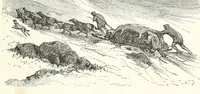 An illustration from Voyages et aventures du capitaine Hatteras : les Anglais au pôle nord -- Le désert de glace (1867)