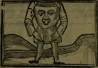 An illustration from The voyages & travels of Sir John Mandevile, Knight, wherein is set down the way to the Holy Land, and to Hierusalem, as also to the lands of the great Caan, and of Prestor John, to Inde, and divers other countries, together with many and strange marvels therein (1684)