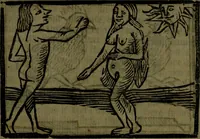 An illustration from The voyages & travels of Sir John Mandevile, Knight, wherein is set down the way to the Holy Land, and to Hierusalem, as also to the lands of the great Caan, and of Prestor John, to Inde, and divers other countries, together with many and strange marvels therein (1684)