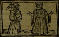 An illustration from The voyages & travels of Sir John Mandevile, Knight, wherein is set down the way to the Holy Land, and to Hierusalem, as also to the lands of the great Caan, and of Prestor John, to Inde, and divers other countries, together with many and strange marvels therein (1684)