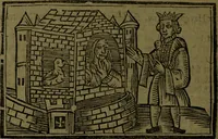 An illustration from The voyages & travels of Sir John Mandevile, Knight, wherein is set down the way to the Holy Land, and to Hierusalem, as also to the lands of the great Caan, and of Prestor John, to Inde, and divers other countries, together with many and strange marvels therein (1684)
