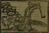 An illustration from The voyages & travels of Sir John Mandevile, Knight, wherein is set down the way to the Holy Land, and to Hierusalem, as also to the lands of the great Caan, and of Prestor John, to Inde, and divers other countries, together with many and strange marvels therein (1684)