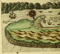 Picture 7 of 33 from Voyagie, ofte schip-vaert, van Ian Huyghen van Linschoten, van by Noorden om langes Noorvvegen de Noortcaep, Laplant, Vinlant, Ruslandt, de VVitte Zee, de custen van candenoes, Svvetenoes, Pitzora ... : VVaer inne seer distinctelicken verbaels-ghewijse beschreven ende aenghewesen wordt, alle t'ghene dat hem op de selve reyse van dach tot dach bejeghent en voorghecomen is ... Anno 1594. en[de] 1595 (1601), leaf 44