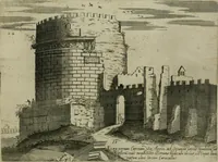 An illustration from Vrbis Romae aedificiorvm illvstrivmqvae svpersvnt reliqviae (1569)
