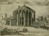 An illustration from Vrbis Romae aedificiorvm illvstrivmqvae svpersvnt reliqviae (1569)