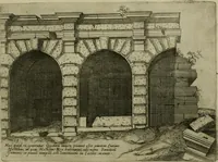 An illustration from Vrbis Romae aedificiorvm illvstrivmqvae svpersvnt reliqviae (1569)