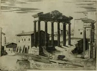 An illustration from Vrbis Romae aedificiorvm illvstrivmqvae svpersvnt reliqviae (1569)