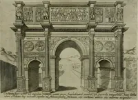 An illustration from Vrbis Romae aedificiorvm illvstrivmqvae svpersvnt reliqviae (1569)