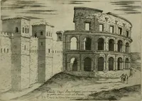 An illustration from Vrbis Romae aedificiorvm illvstrivmqvae svpersvnt reliqviae (1569)