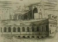 An illustration from Vrbis Romae aedificiorvm illvstrivmqvae svpersvnt reliqviae (1569)