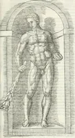 An illustration from Vrbis Romae topographia : nvper ab ipso avctore nonnvllis erroribvs svblatis emandata, addita etiam interpretatione nominum quæ unica litera uel syllaba in antiquis titulis scripta inueniuntur : cvi etiam ab eodem adiectae svnt qvam breuissimæ obseruationes de prænomine, nomine, & cognomine de quibus etsi multi multa scripsere nemo tamen hactenus rei ueritatem attigisse videtur (1544)