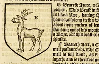 An illustration from VVorkes of armorie : deuided into three bookes, entituled, the concordes of armorie, the armorie of honor, and of cotes and creastes, (1597)
