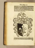 An illustration from VVorkes of armorie : deuided into three bookes, entituled, the concordes of armorie, the armorie of honor, and of cotes and creastes, (1597)