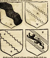An illustration from VVorkes of armorie : deuided into three bookes, entituled, the concordes of armorie, the armorie of honor, and of cotes and creastes, (1597)