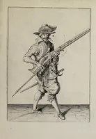 An illustration from Waffenhandlung von der Rören, Musquetten, undt Spiessen : gestalt nach der Ordnung des hochgebornen Fursten vnd Herrn, Herrn Moritzen Printzen zu Oranien ... (1608)
