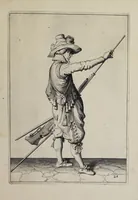 An illustration from Waffenhandlung von der Rören, Musquetten, undt Spiessen : gestalt nach der Ordnung des hochgebornen Fursten vnd Herrn, Herrn Moritzen Printzen zu Oranien ... (1608)