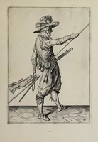 An illustration from Waffenhandlung von der Rören, Musquetten, undt Spiessen : gestalt nach der Ordnung des hochgebornen Fursten vnd Herrn, Herrn Moritzen Printzen zu Oranien ... (1608)