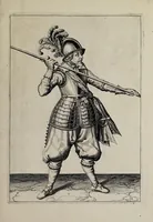An illustration from Waffenhandlung von der Rören, Musquetten, undt Spiessen : gestalt nach der Ordnung des hochgebornen Fursten vnd Herrn, Herrn Moritzen Printzen zu Oranien ... (1608)