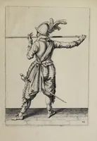 An illustration from Waffenhandlung von der Rören, Musquetten, undt Spiessen : gestalt nach der Ordnung des hochgebornen Fursten vnd Herrn, Herrn Moritzen Printzen zu Oranien ... (1608)