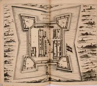 Picture 26 of 109 from Wahrhaftige ausführliche beschreibung der berühmten ostindischen kusten Malabar und Coromandel, als auch der insel Zeylon: samt dero angräntzenden und untergehörigen reichen, fürstentühmen, ländern, städten ... so wol auch der merkwürdigsten kriegshändel, belägerungen, feld- und seeschlachten, sonderlich zwischen den Portugesen und Holländern, handel-und kaufmannschaften: durchgehends verzieret mit neuen landkahrten und abbildungen der vornehmsten städte, festungen, trachten, thiere, früchte, &c. so in India selbst nach dem leben gezeichnet, und folgends mit fleiss zu kupfer gebracht: benebst einer umständlichen und gründlichen entdeckung der abgötterey der ost-indischen heyden, Malabaren, Benjanen, Gentiven, Bramines &c. .. (1672), leaf 189