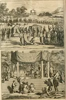Picture 37 of 109 from Wahrhaftige ausführliche beschreibung der berühmten ostindischen kusten Malabar und Coromandel, als auch der insel Zeylon: samt dero angräntzenden und untergehörigen reichen, fürstentühmen, ländern, städten ... so wol auch der merkwürdigsten kriegshändel, belägerungen, feld- und seeschlachten, sonderlich zwischen den Portugesen und Holländern, handel-und kaufmannschaften: durchgehends verzieret mit neuen landkahrten und abbildungen der vornehmsten städte, festungen, trachten, thiere, früchte, &c. so in India selbst nach dem leben gezeichnet, und folgends mit fleiss zu kupfer gebracht: benebst einer umständlichen und gründlichen entdeckung der abgötterey der ost-indischen heyden, Malabaren, Benjanen, Gentiven, Bramines &c. .. (1672), leaf 271