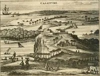 An illustration from Wahrhaftige ausführliche beschreibung der berühmten ostindischen kusten Malabar und Coromandel, als auch der insel Zeylon: samt dero angräntzenden und untergehörigen reichen, fürstentühmen, ländern, städten ... so wol auch der merkwürdigsten kriegshändel, belägerungen, feld- und seeschlachten, sonderlich zwischen den Portugesen und Holländern, handel-und kaufmannschaften: durchgehends verzieret mit neuen landkahrten und abbildungen der vornehmsten städte, festungen, trachten, thiere, früchte, &c. so in India selbst nach dem leben gezeichnet, und folgends mit fleiss zu kupfer gebracht: benebst einer umständlichen und gründlichen entdeckung der abgötterey der ost-indischen heyden, Malabaren, Benjanen, Gentiven, Bramines &c. .. (1672)