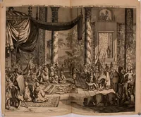 An illustration from Wahrhaftige ausführliche beschreibung der berühmten ostindischen kusten Malabar und Coromandel, als auch der insel Zeylon: samt dero angräntzenden und untergehörigen reichen, fürstentühmen, ländern, städten ... so wol auch der merkwürdigsten kriegshändel, belägerungen, feld- und seeschlachten, sonderlich zwischen den Portugesen und Holländern, handel-und kaufmannschaften: durchgehends verzieret mit neuen landkahrten und abbildungen der vornehmsten städte, festungen, trachten, thiere, früchte, &c. so in India selbst nach dem leben gezeichnet, und folgends mit fleiss zu kupfer gebracht: benebst einer umständlichen und gründlichen entdeckung der abgötterey der ost-indischen heyden, Malabaren, Benjanen, Gentiven, Bramines &c. .. (1672)