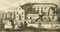 Picture 60 of 109 from Wahrhaftige ausführliche beschreibung der berühmten ostindischen kusten Malabar und Coromandel, als auch der insel Zeylon: samt dero angräntzenden und untergehörigen reichen, fürstentühmen, ländern, städten ... so wol auch der merkwürdigsten kriegshändel, belägerungen, feld- und seeschlachten, sonderlich zwischen den Portugesen und Holländern, handel-und kaufmannschaften: durchgehends verzieret mit neuen landkahrten und abbildungen der vornehmsten städte, festungen, trachten, thiere, früchte, &c. so in India selbst nach dem leben gezeichnet, und folgends mit fleiss zu kupfer gebracht: benebst einer umständlichen und gründlichen entdeckung der abgötterey der ost-indischen heyden, Malabaren, Benjanen, Gentiven, Bramines &c. .. (1672), leaf 455