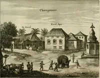 Picture 74 of 109 from Wahrhaftige ausführliche beschreibung der berühmten ostindischen kusten Malabar und Coromandel, als auch der insel Zeylon: samt dero angräntzenden und untergehörigen reichen, fürstentühmen, ländern, städten ... so wol auch der merkwürdigsten kriegshändel, belägerungen, feld- und seeschlachten, sonderlich zwischen den Portugesen und Holländern, handel-und kaufmannschaften: durchgehends verzieret mit neuen landkahrten und abbildungen der vornehmsten städte, festungen, trachten, thiere, früchte, &c. so in India selbst nach dem leben gezeichnet, und folgends mit fleiss zu kupfer gebracht: benebst einer umständlichen und gründlichen entdeckung der abgötterey der ost-indischen heyden, Malabaren, Benjanen, Gentiven, Bramines &c. .. (1672), leaf 468