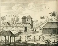 Picture 82 of 109 from Wahrhaftige ausführliche beschreibung der berühmten ostindischen kusten Malabar und Coromandel, als auch der insel Zeylon: samt dero angräntzenden und untergehörigen reichen, fürstentühmen, ländern, städten ... so wol auch der merkwürdigsten kriegshändel, belägerungen, feld- und seeschlachten, sonderlich zwischen den Portugesen und Holländern, handel-und kaufmannschaften: durchgehends verzieret mit neuen landkahrten und abbildungen der vornehmsten städte, festungen, trachten, thiere, früchte, &c. so in India selbst nach dem leben gezeichnet, und folgends mit fleiss zu kupfer gebracht: benebst einer umständlichen und gründlichen entdeckung der abgötterey der ost-indischen heyden, Malabaren, Benjanen, Gentiven, Bramines &c. .. (1672), leaf 479