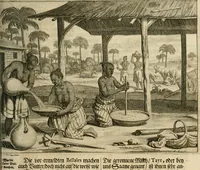 Picture 89 of 109 from Wahrhaftige ausführliche beschreibung der berühmten ostindischen kusten Malabar und Coromandel, als auch der insel Zeylon: samt dero angräntzenden und untergehörigen reichen, fürstentühmen, ländern, städten ... so wol auch der merkwürdigsten kriegshändel, belägerungen, feld- und seeschlachten, sonderlich zwischen den Portugesen und Holländern, handel-und kaufmannschaften: durchgehends verzieret mit neuen landkahrten und abbildungen der vornehmsten städte, festungen, trachten, thiere, früchte, &c. so in India selbst nach dem leben gezeichnet, und folgends mit fleiss zu kupfer gebracht: benebst einer umständlichen und gründlichen entdeckung der abgötterey der ost-indischen heyden, Malabaren, Benjanen, Gentiven, Bramines &c. .. (1672), leaf 490