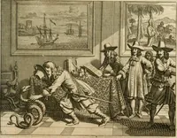 Picture 94 of 109 from Wahrhaftige ausführliche beschreibung der berühmten ostindischen kusten Malabar und Coromandel, als auch der insel Zeylon: samt dero angräntzenden und untergehörigen reichen, fürstentühmen, ländern, städten ... so wol auch der merkwürdigsten kriegshändel, belägerungen, feld- und seeschlachten, sonderlich zwischen den Portugesen und Holländern, handel-und kaufmannschaften: durchgehends verzieret mit neuen landkahrten und abbildungen der vornehmsten städte, festungen, trachten, thiere, früchte, &c. so in India selbst nach dem leben gezeichnet, und folgends mit fleiss zu kupfer gebracht: benebst einer umständlichen und gründlichen entdeckung der abgötterey der ost-indischen heyden, Malabaren, Benjanen, Gentiven, Bramines &c. .. (1672), leaf 514
