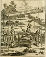 Picture 102 of 109 from Wahrhaftige ausführliche beschreibung der berühmten ostindischen kusten Malabar und Coromandel, als auch der insel Zeylon: samt dero angräntzenden und untergehörigen reichen, fürstentühmen, ländern, städten ... so wol auch der merkwürdigsten kriegshändel, belägerungen, feld- und seeschlachten, sonderlich zwischen den Portugesen und Holländern, handel-und kaufmannschaften: durchgehends verzieret mit neuen landkahrten und abbildungen der vornehmsten städte, festungen, trachten, thiere, früchte, &c. so in India selbst nach dem leben gezeichnet, und folgends mit fleiss zu kupfer gebracht: benebst einer umständlichen und gründlichen entdeckung der abgötterey der ost-indischen heyden, Malabaren, Benjanen, Gentiven, Bramines &c. .. (1672), leaf 576