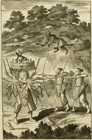 Picture 104 of 109 from Wahrhaftige ausführliche beschreibung der berühmten ostindischen kusten Malabar und Coromandel, als auch der insel Zeylon: samt dero angräntzenden und untergehörigen reichen, fürstentühmen, ländern, städten ... so wol auch der merkwürdigsten kriegshändel, belägerungen, feld- und seeschlachten, sonderlich zwischen den Portugesen und Holländern, handel-und kaufmannschaften: durchgehends verzieret mit neuen landkahrten und abbildungen der vornehmsten städte, festungen, trachten, thiere, früchte, &c. so in India selbst nach dem leben gezeichnet, und folgends mit fleiss zu kupfer gebracht: benebst einer umständlichen und gründlichen entdeckung der abgötterey der ost-indischen heyden, Malabaren, Benjanen, Gentiven, Bramines &c. .. (1672), leaf 590